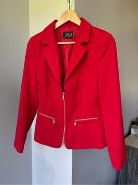 Tuzzi German Brand Red Zip-Front sexy Blazer